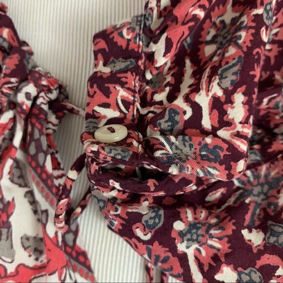 Lucky brand floral semi sheer boho top blouse - Picture 4 of 6